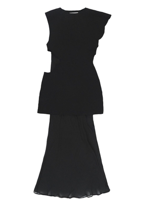 Christopher Esber panelled sleeveless midi dress - Black