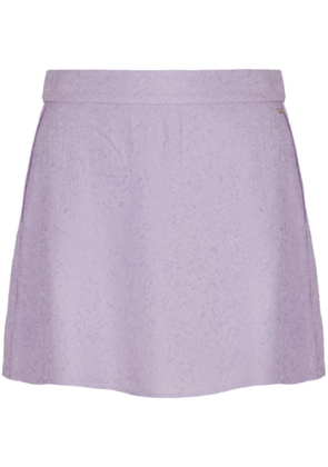 Armani Exchange floral-jacquard high-waisted shorts - Purple