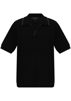 rag & bone Harbor pointelle-knit polo shirt - Black
