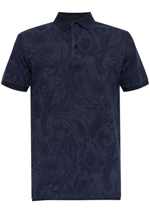 ETRO tonal paisley print polo shirt - Blue