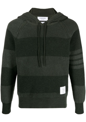 Thom Browne 4-Bar striped cashmere hoodie - Green