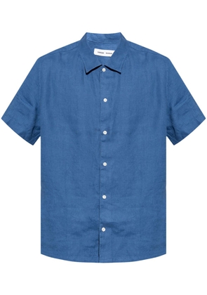 SAMSOE SAMSOE short-sleeve linen shirt - Blue