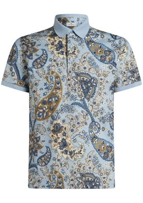 ETRO floral paisley print polo shirt - Blue
