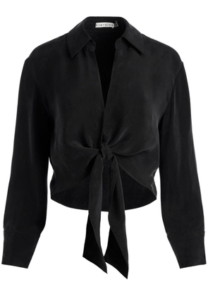 alice + olivia tie-fastening long-sleeve blouse - Black