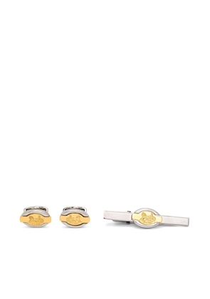 Céline Pre-Owned 1980s logo-engraved cufflinks and tie clip set - Silver