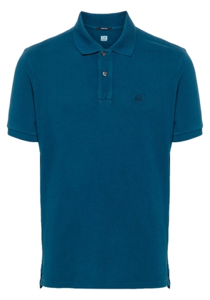 C.P. Company logo-embroidered cotton polo shirt - Blue