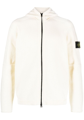 Stone Island logo-patch knitted hoodie - Neutrals
