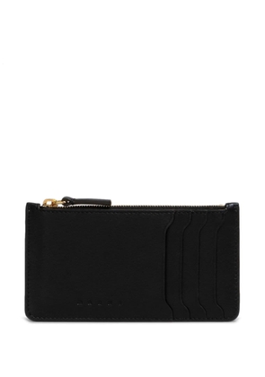 Marni zipped leather card case - Black