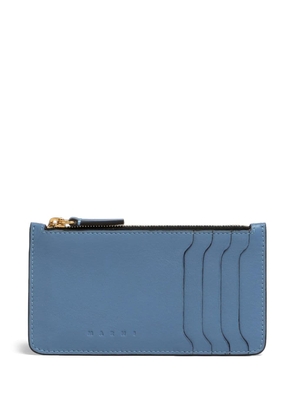 Marni zipped leather card case - Blue
