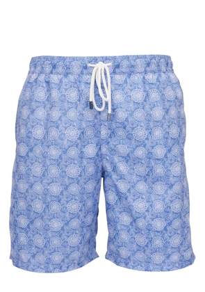 Fedeli floral-print swim shorts - Blue