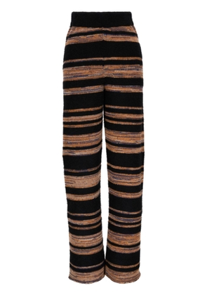 The Elder Statesman knitted striped trousers - Black