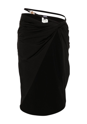 Versace Medusa-plaque jersey beach skirt - Black
