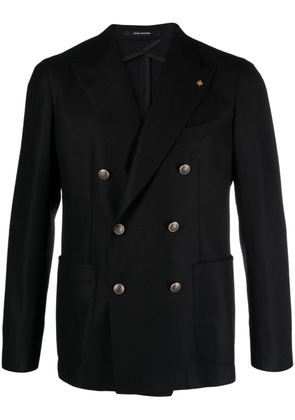 Tagliatore double-breasted wool blend blazer - Black