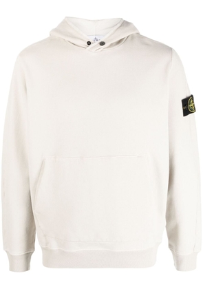 Stone Island logo-patch cotton hoodie - Neutrals