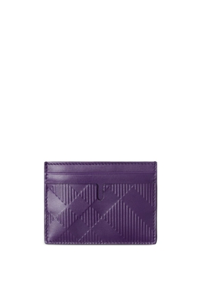 Burberry embossed-check leather cardholder - Purple