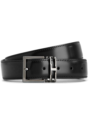 Tod's logo-buckle leather belt - Black