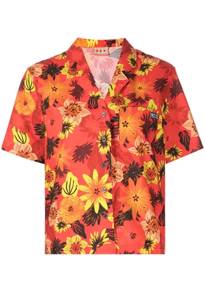 Lhd Escadaria floral-print shirt - Orange
