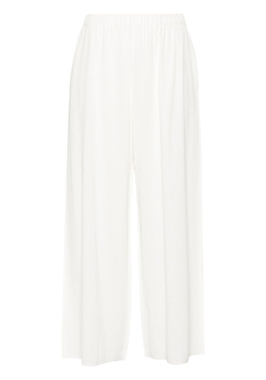 Pleats Please Issey Miyake A-Poc Form ribbed cropped trousers - White