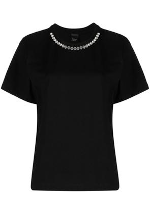 PINKO crystal-embellished cotton T-shirt - Black