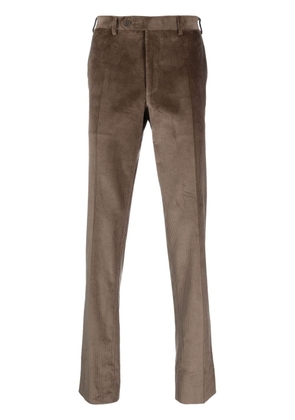 Canali straight-leg velvet corduroy trousers - Brown
