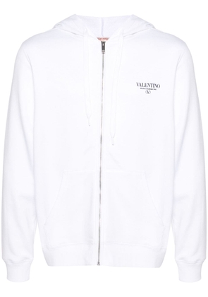 Valentino Garavani logo-print zip-up hoodie - White