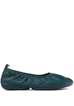 Camper Right Nina ruched-detail leather ballerinas - Green