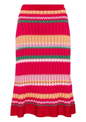 Carolina Herrera striped pattern midi-skirt - Pink