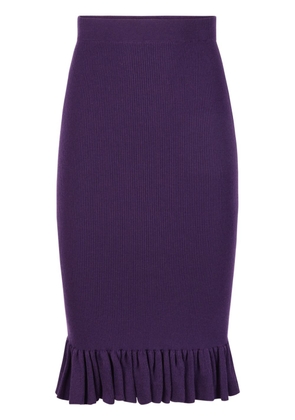 Nina Ricci Ruffled Peplum Mid Skirt - Purple