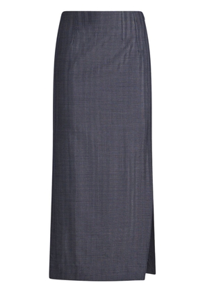 ETRO stripe-jacquard wool pencil skirt - Blue