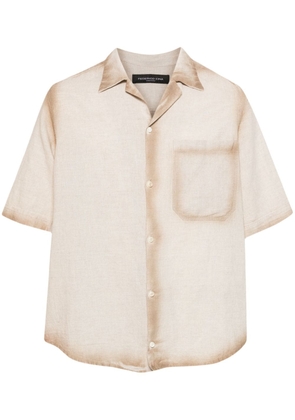 FEDERICO CINA brushed bowling shirt - Neutrals