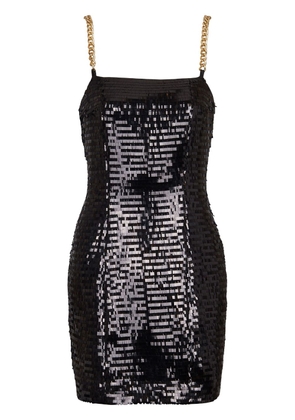 Balmain sequin chain-link short dress - Black
