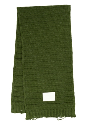 MM6 Maison Margiela logo-print knitted scarf - Green