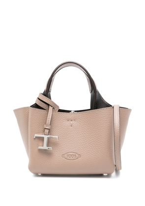 Tod's micro leather tote bag - Neutrals
