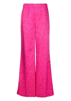 P.A.R.O.S.H. floral-jacquard wide-leg trousers - Pink