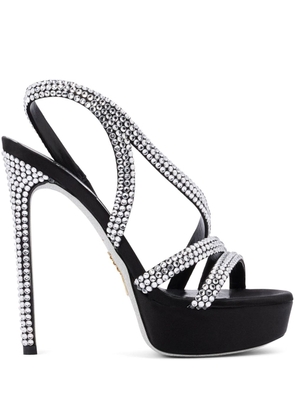 René Caovilla crystal-embellished sandals - Black
