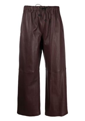Inès & Maréchal leather drawstring trousers - Red