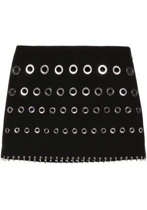 Patrizia Pepe eyelet-detail mini skirt - Black