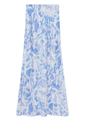 Stella McCartney sunglasses-print maxi skirt - Blue