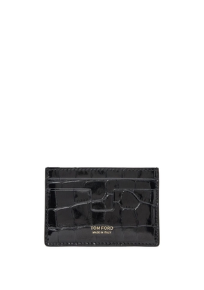 TOM FORD crocodile-effect leather cardholder - Black