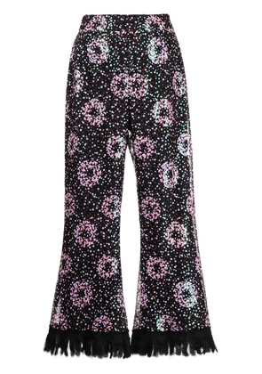 Anna Sui cropped sequin-embellished trousers - Black