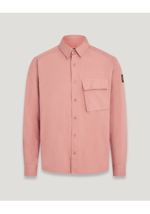 Belstaff Scale Shirt Men's Garment Dye Cotton Rust Pink Size XL