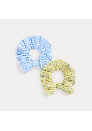 Gingham & Floral Bow Scrunchie 2-Pack