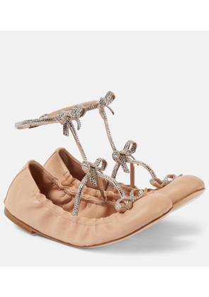 Rene Caovilla Caterina bow-detail leather ballet flats