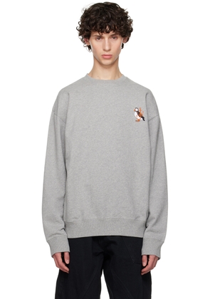 JW Anderson Gray Puffin Embroidered Sweatshirt