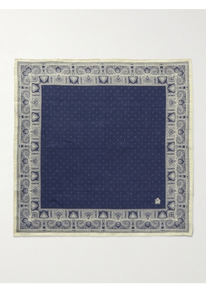 Dunhill - Printed Linen Scarf - Men - Blue