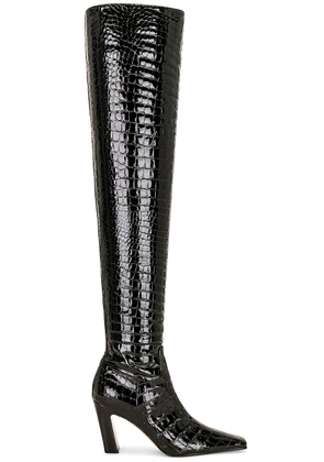 KHAITE Marfa Classic Over The Knee Heel Boot in Black - Black. Size 36.5 (also in 37, 39, 40, 41).