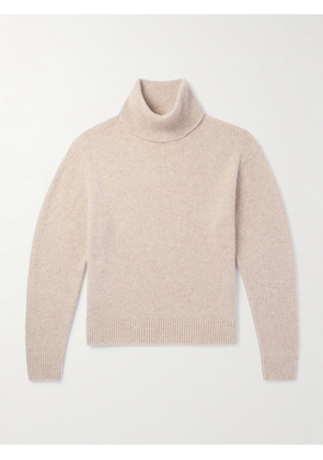 TOM FORD - Ribbed Brushed Cashmere and Silk-Blend Rollneck Sweater - Men - Neutrals - IT 46