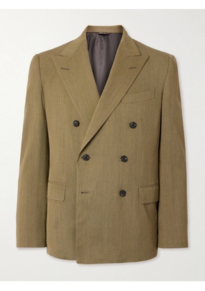 Loro Piana - Double-Breasted Virgin Wool-Twill Suit Jacket - Men - Neutrals - IT 46