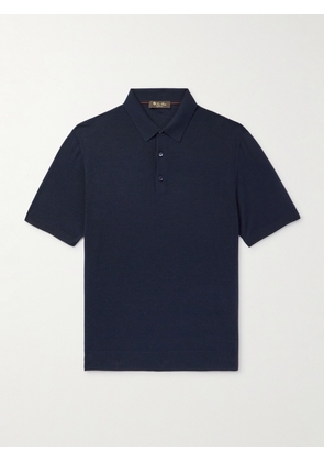 Loro Piana - Slim-Fit Wool, Silk and Cashmere-Blend Polo Shirt - Men - Blue - IT 48