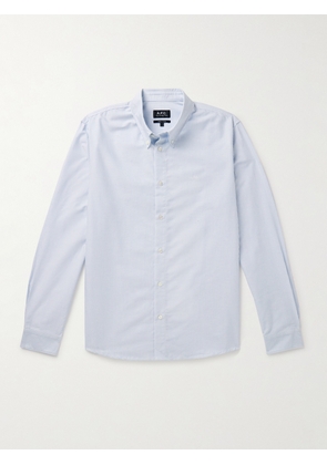 A.P.C. - Greg Button-Down Collar Pinstriped Cotton Oxford Shirt - Men - Blue - M